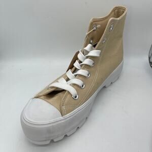 Sincerely Jules VESPA Womens High Top Lug Sole Platform Sneaker Natural Size 9